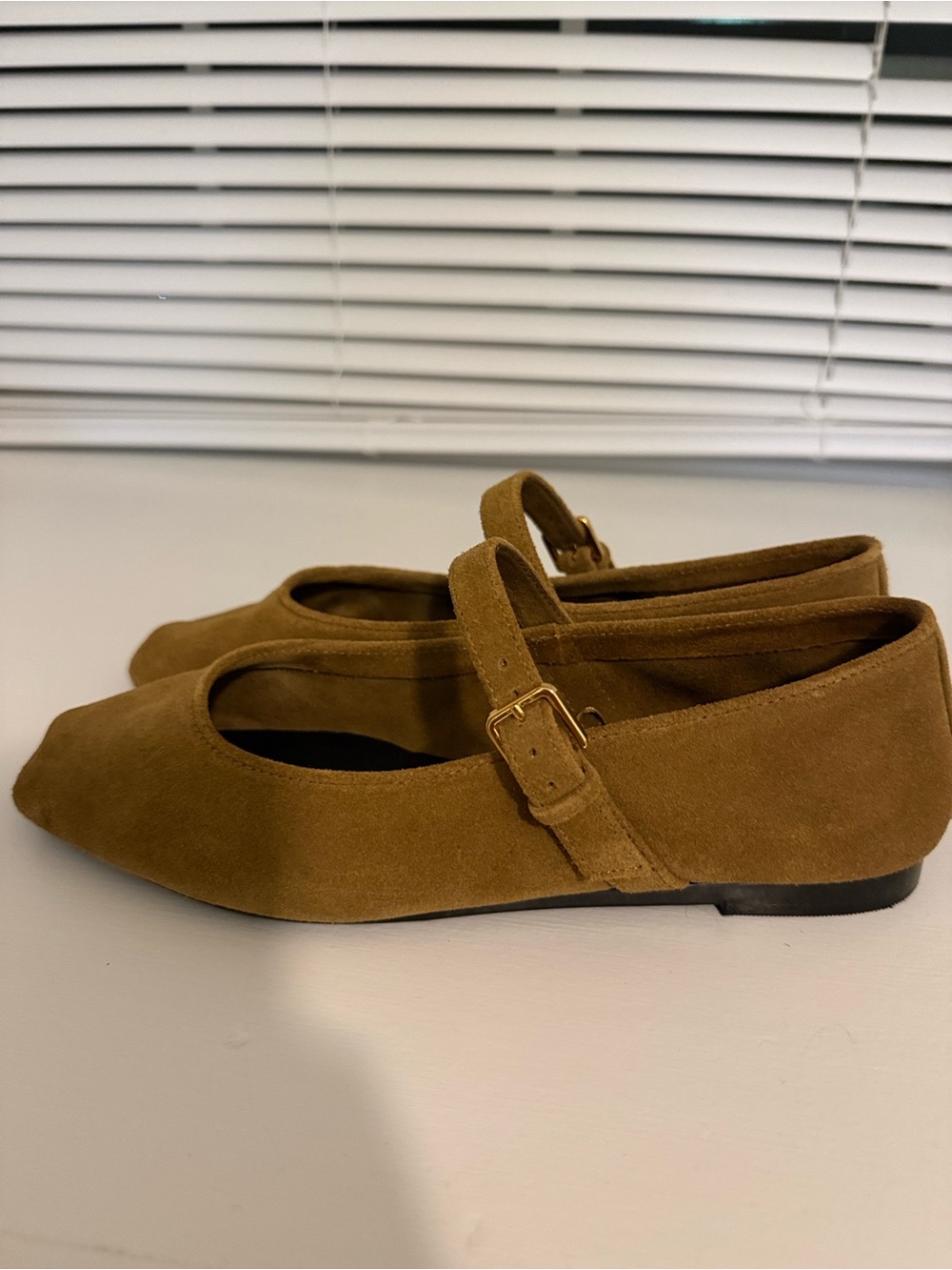 Zara Suede Ballet Flats Dark Tan Size 7.5 - Picture 5 of 6
